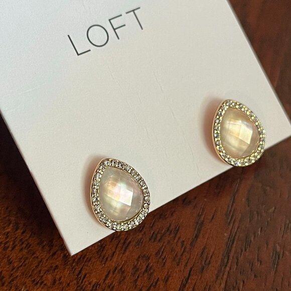 Loft teardrop pavé earrings NWT - Picture 1 of 8